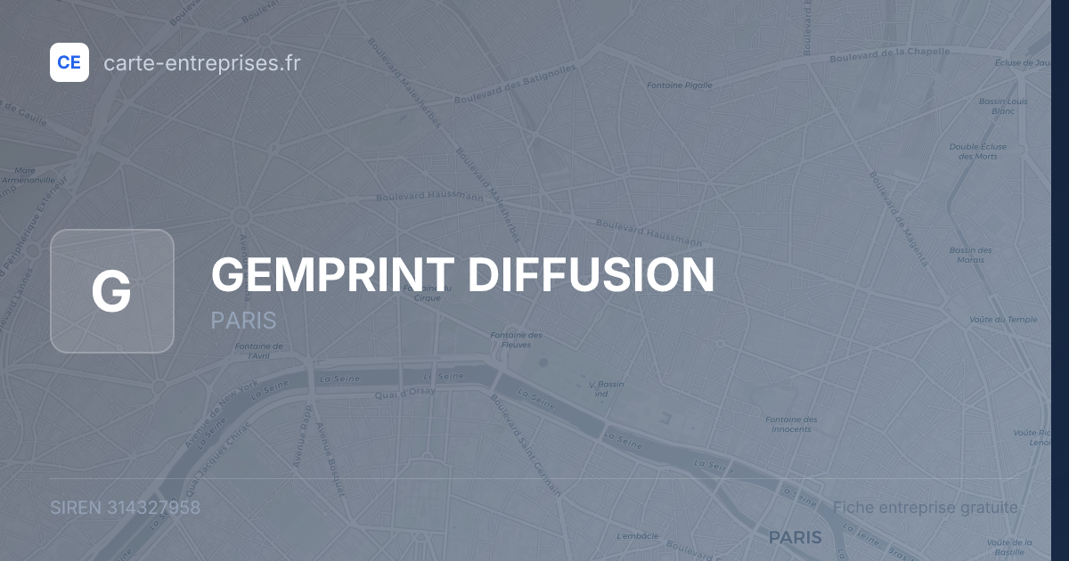 GEMPRINT DIFFUSION — 314327958 — fiche entreprise