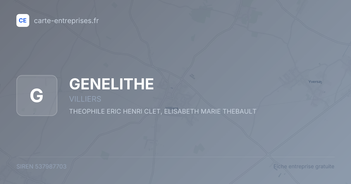 GENELITHE — 537987703 — fiche entreprise