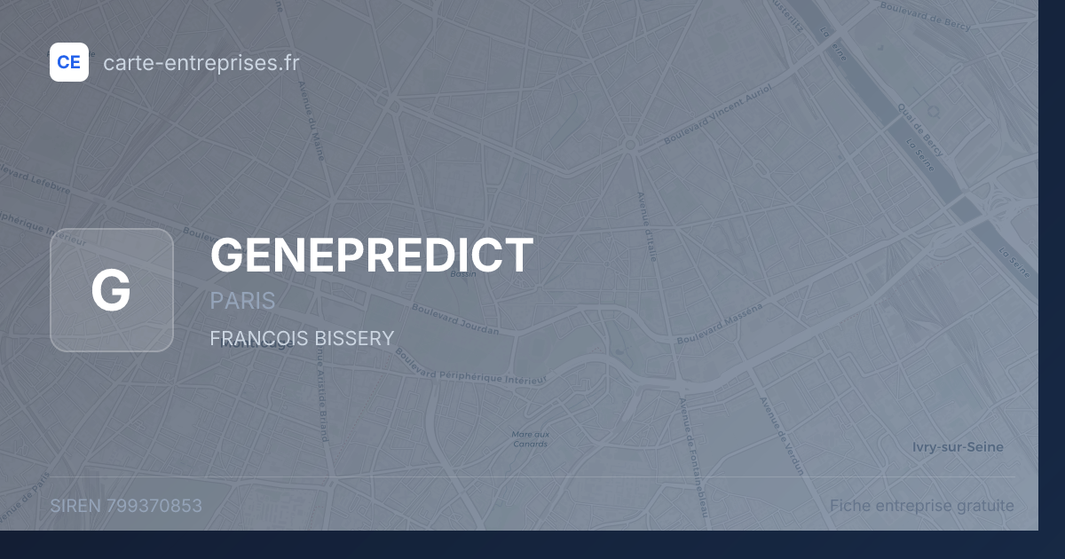 GENEPREDICT — 799370853 — fiche entreprise