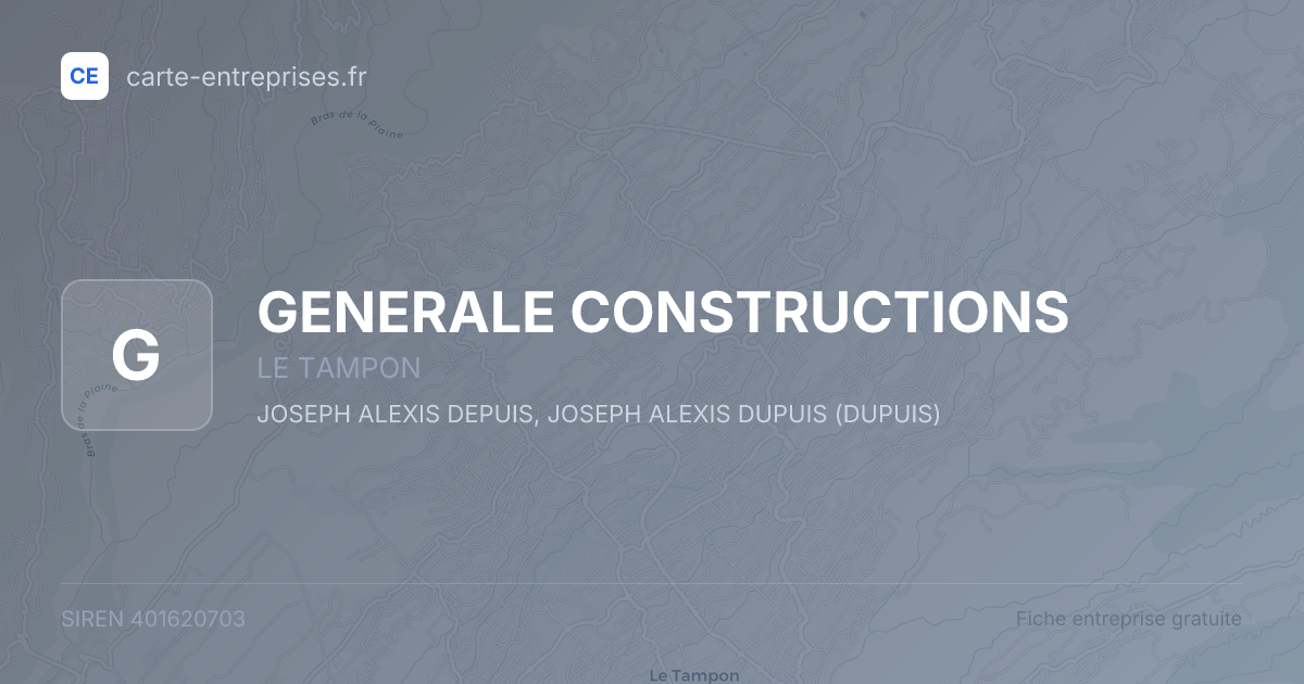 GENERALE CONSTRUCTIONS — 401620703 — fiche entreprise