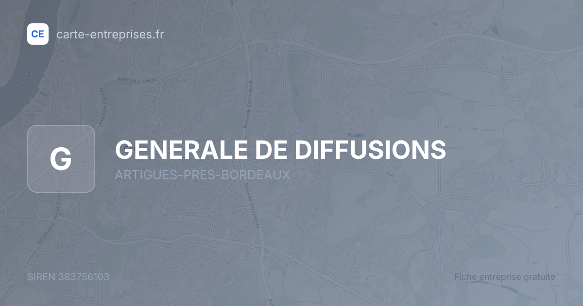 GENERALE DE DIFFUSIONS — 383756103 — fiche entreprise