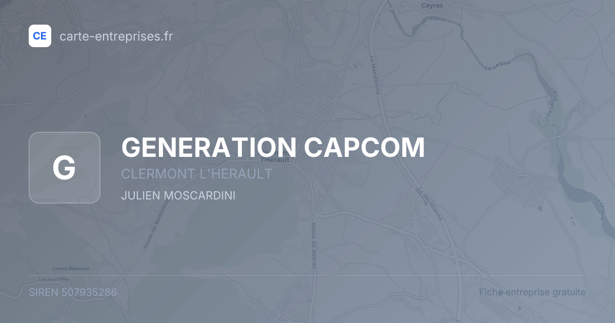 GENERATION CAPCOM — 507935286 — fiche entreprise