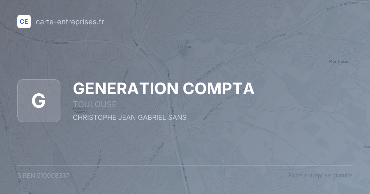 GENERATION COMPTA — 510008337 — fiche entreprise