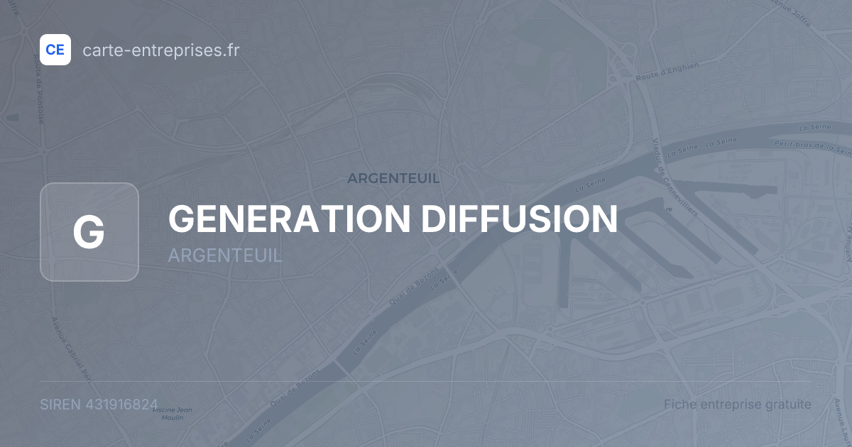 GENERATION DIFFUSION — 431916824 — fiche entreprise