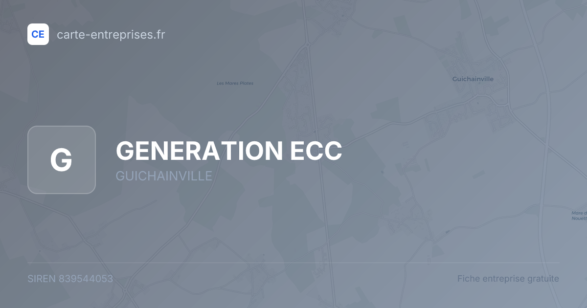 GENERATION ECC — 839544053 — fiche entreprise