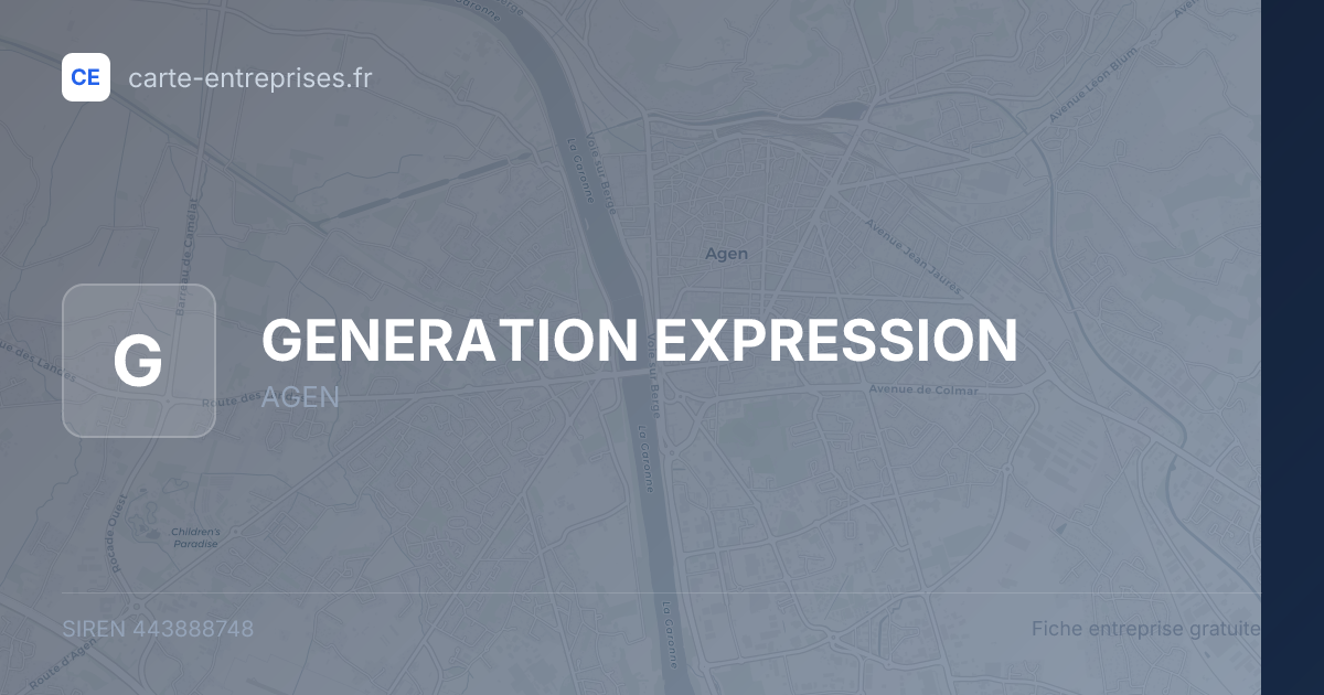 GENERATION EXPRESSION — 443888748 — fiche entreprise