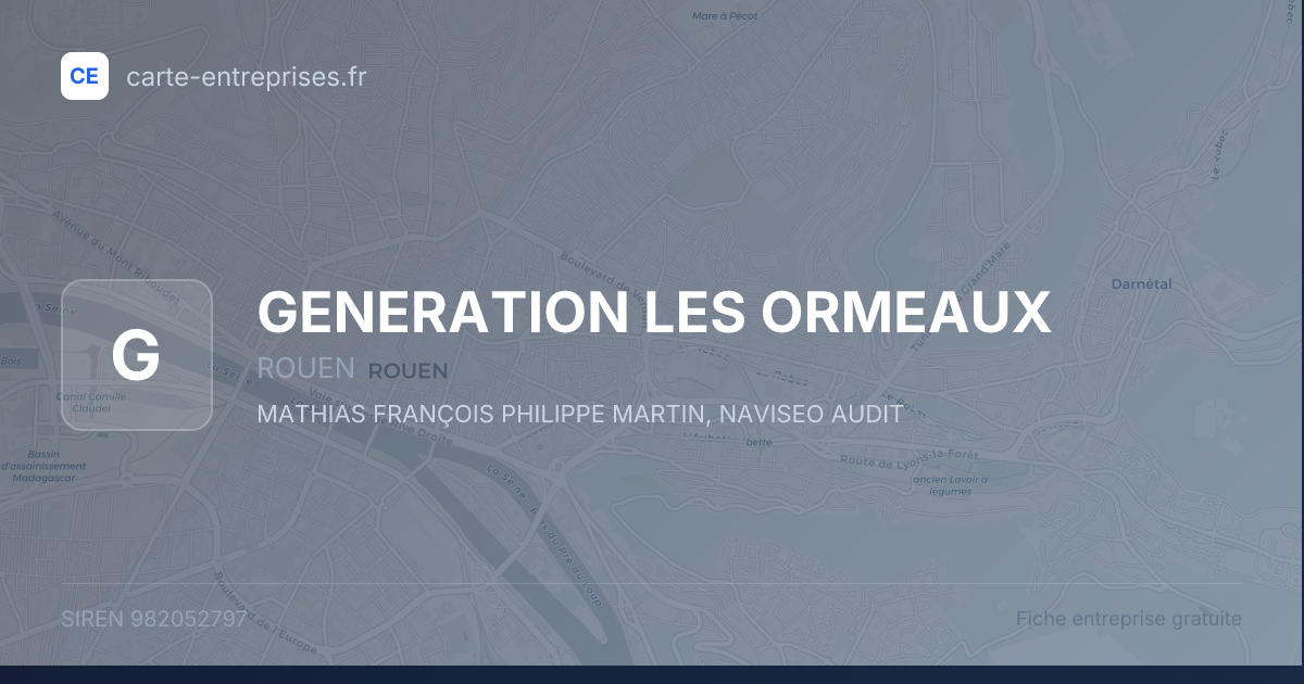 GENERATION LES ORMEAUX — 982052797 — fiche entreprise