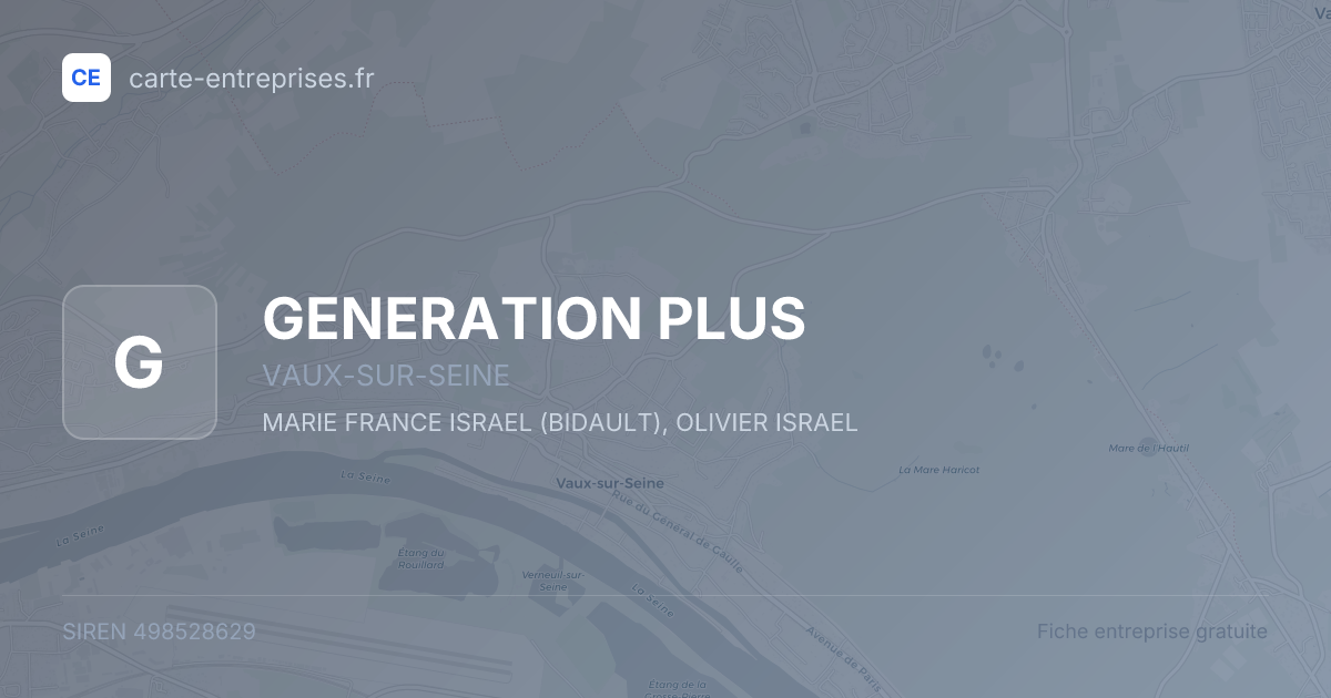 GENERATION PLUS — 498528629 — fiche entreprise