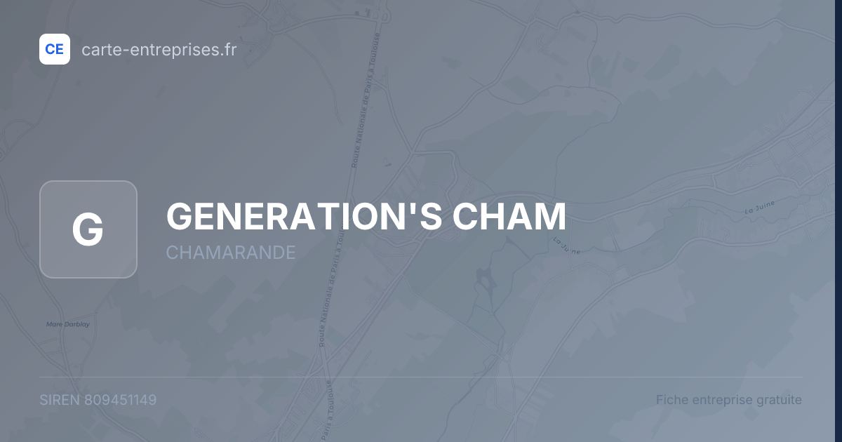 GENERATION'S CHAM — 809451149 — fiche entreprise