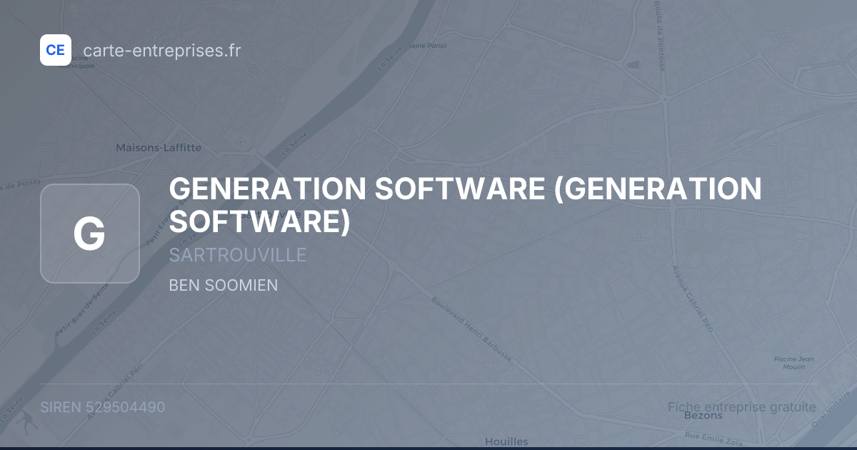 GENERATION SOFTWARE — 529504490 — fiche entreprise