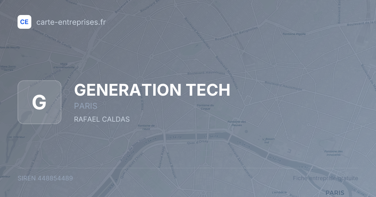 GENERATION TECH — 448854489 — fiche entreprise