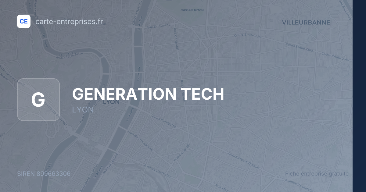 GENERATION TECH — 899663306 — fiche entreprise