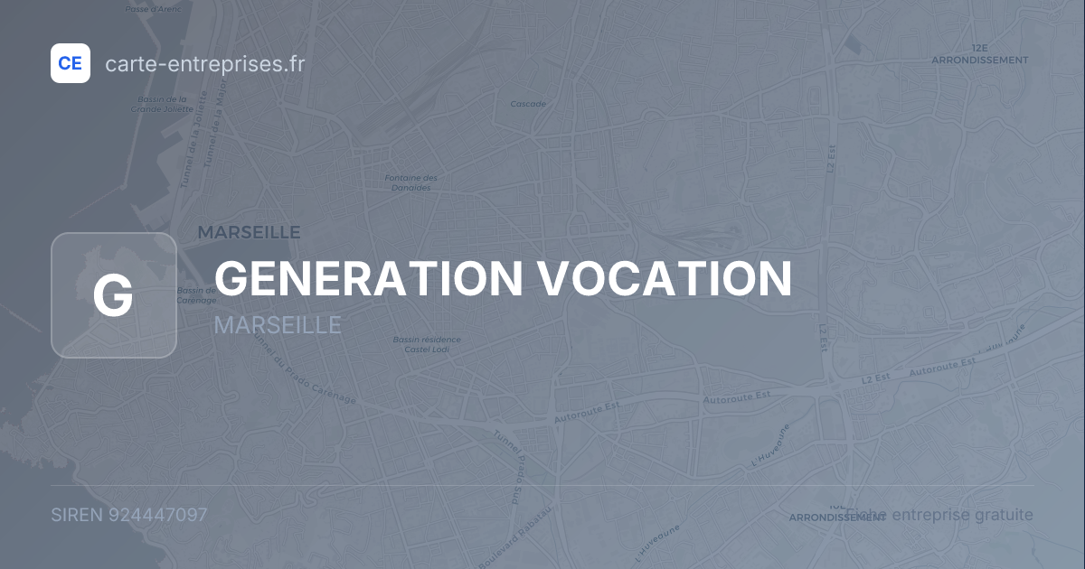 GENERATION VOCATION — 924447097 — fiche entreprise