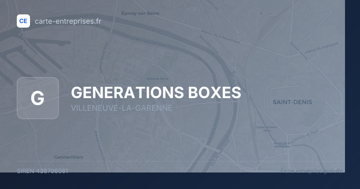 GENERATIONS BOXES — 438706061 — fiche entreprise