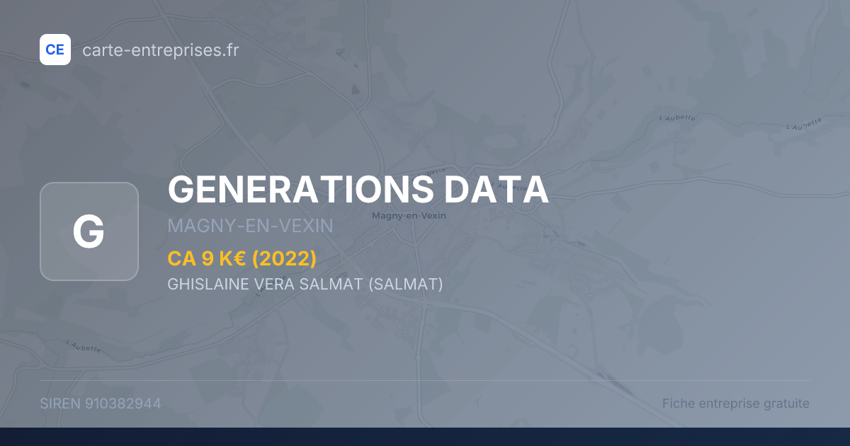 GENERATIONS DATA — 910382944 — fiche entreprise