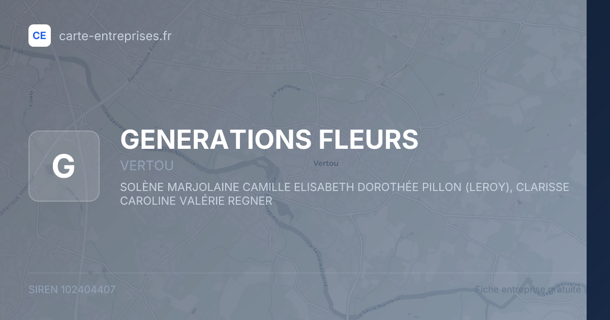 GENERATIONS FLEURS — 102404407 — fiche entreprise