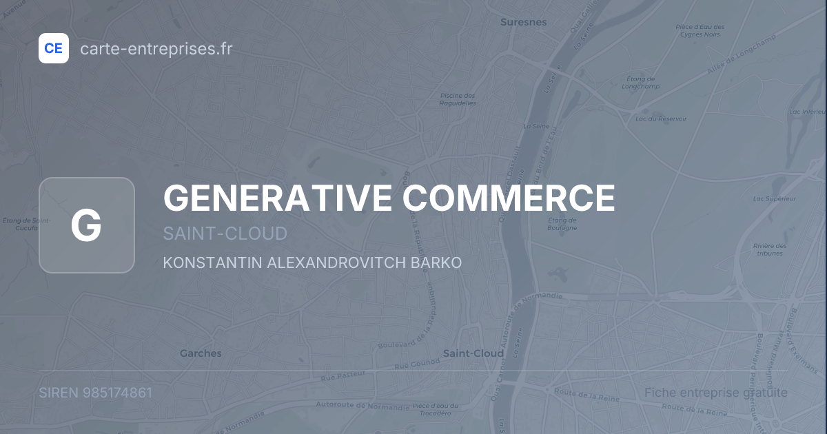 GENERATIVE COMMERCE — 985174861 — fiche entreprise