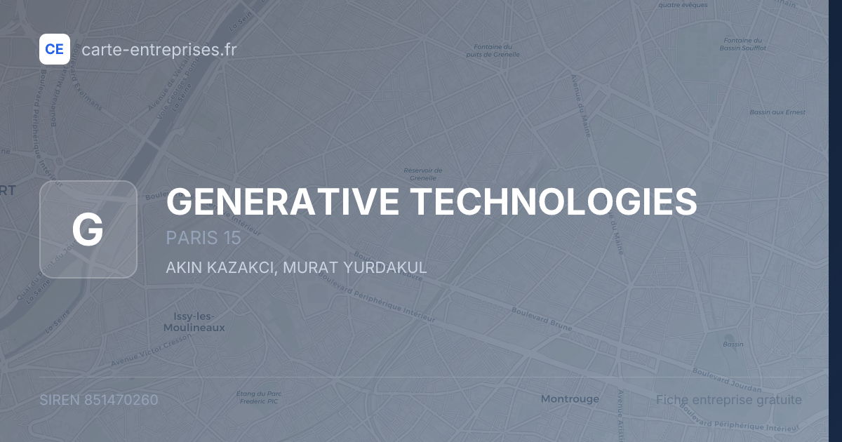 GENERATIVE TECHNOLOGIES — 851470260 — fiche entreprise