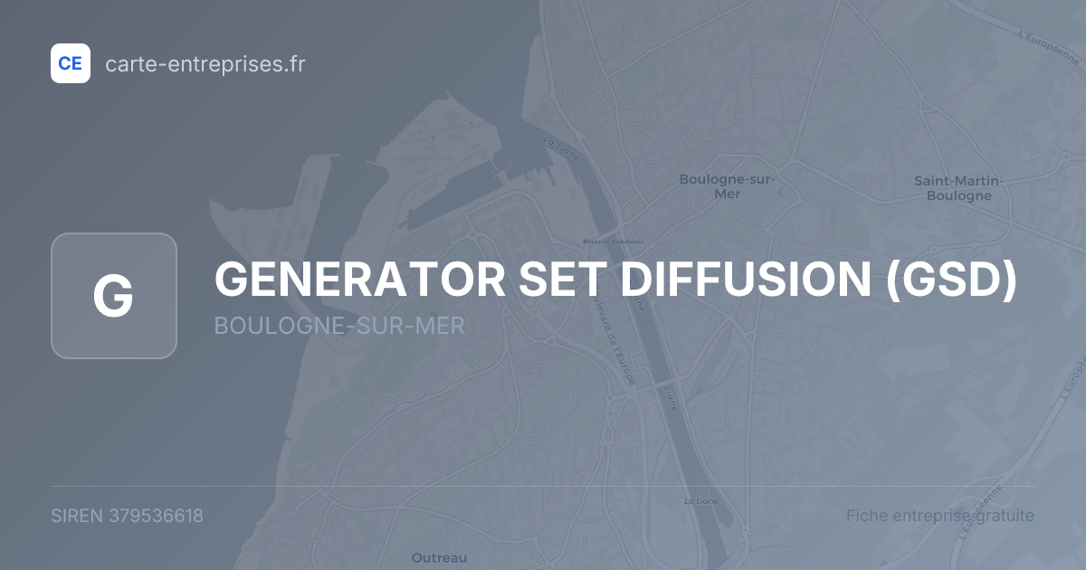 GENERATOR SET DIFFUSION (GSD) — 379536618 — fiche entreprise