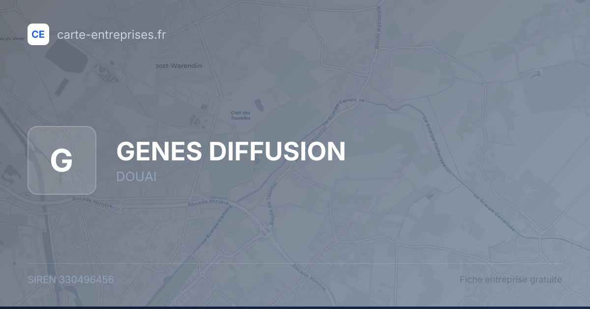GENES DIFFUSION — 330496456 — fiche entreprise