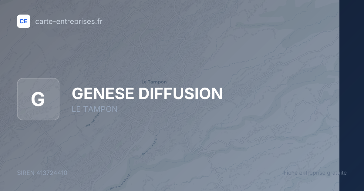 GENESE DIFFUSION — 413724410 — fiche entreprise