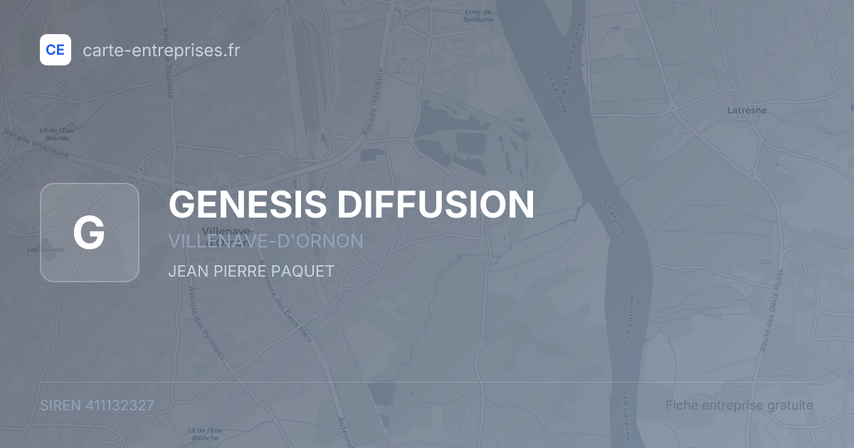 GENESIS DIFFUSION — 411132327 — fiche entreprise
