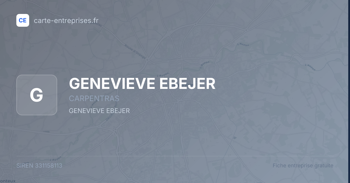 GENEVIEVE EBEJER — 331158113 — fiche entreprise