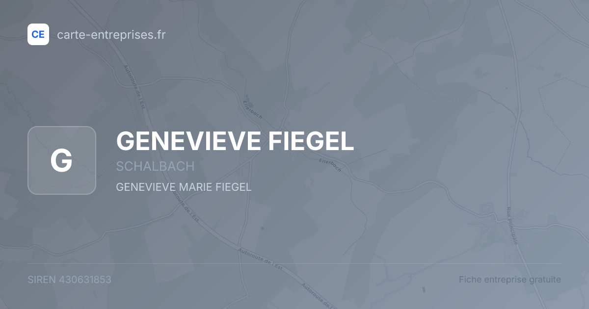 GENEVIEVE FIEGEL — 430631853 — fiche entreprise