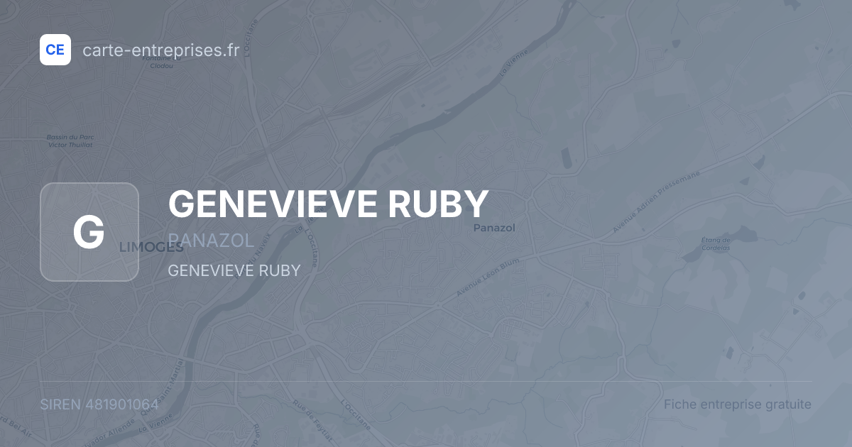 GENEVIEVE RUBY — 481901064 — fiche entreprise