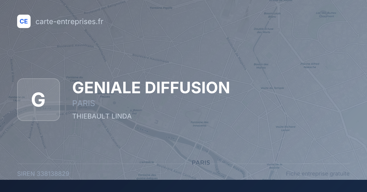 GENIALE DIFFUSION — 338138829 — fiche entreprise