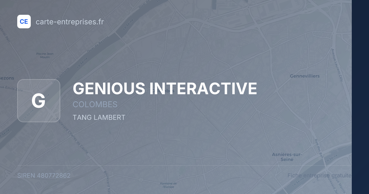 GENIOUS INTERACTIVE — 480772862 — fiche entreprise