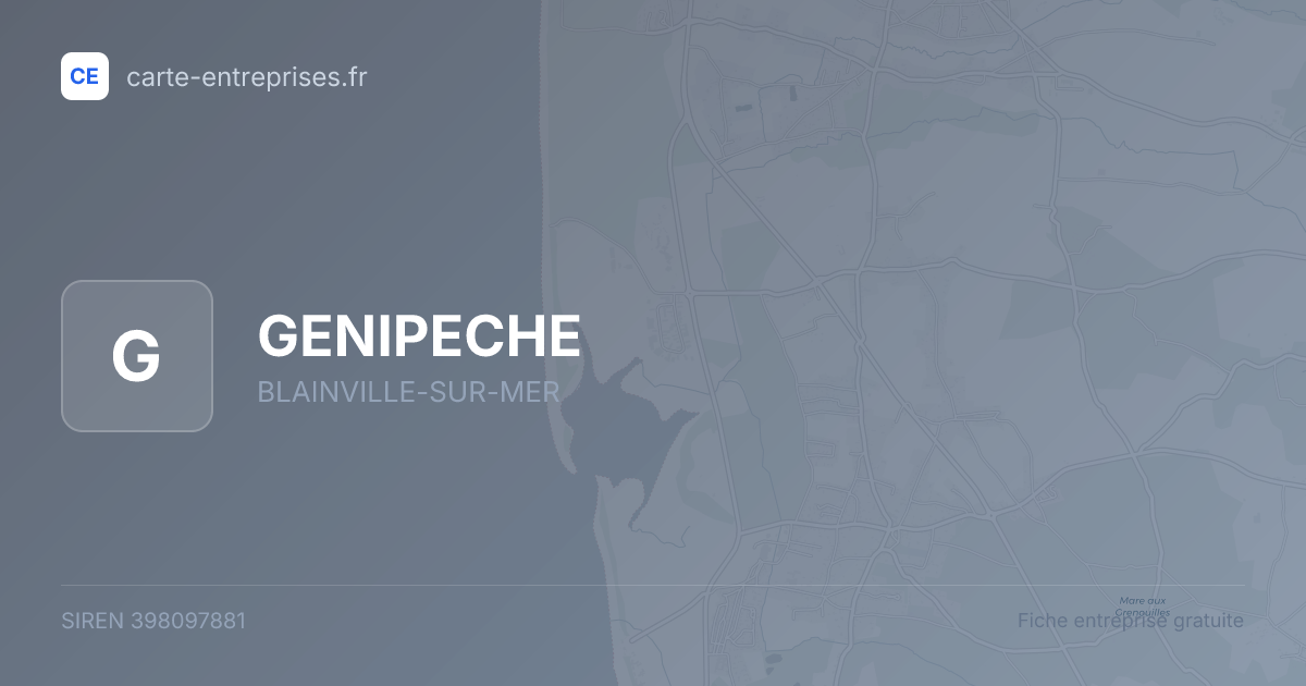 GENIPECHE — 398097881 — fiche entreprise