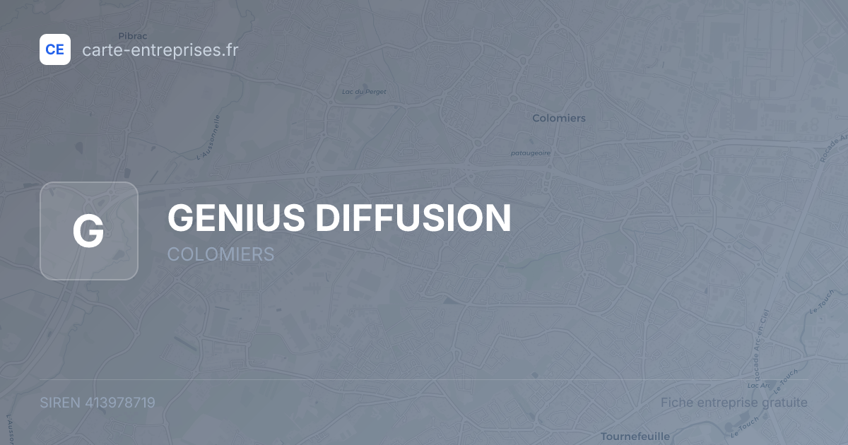 GENIUS DIFFUSION — 413978719 — fiche entreprise