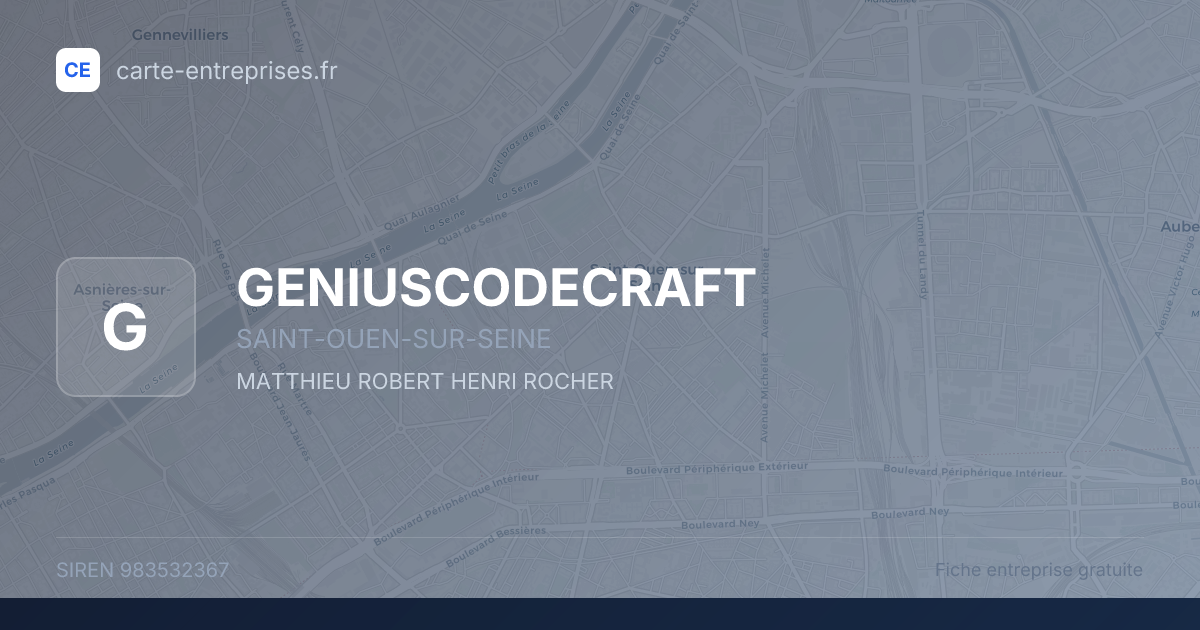 GENIUSCODECRAFT — 983532367 — fiche entreprise