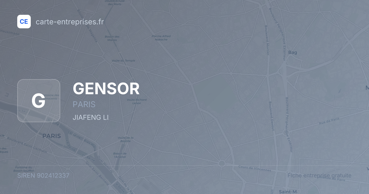 GENSOR — 902412337 — fiche entreprise