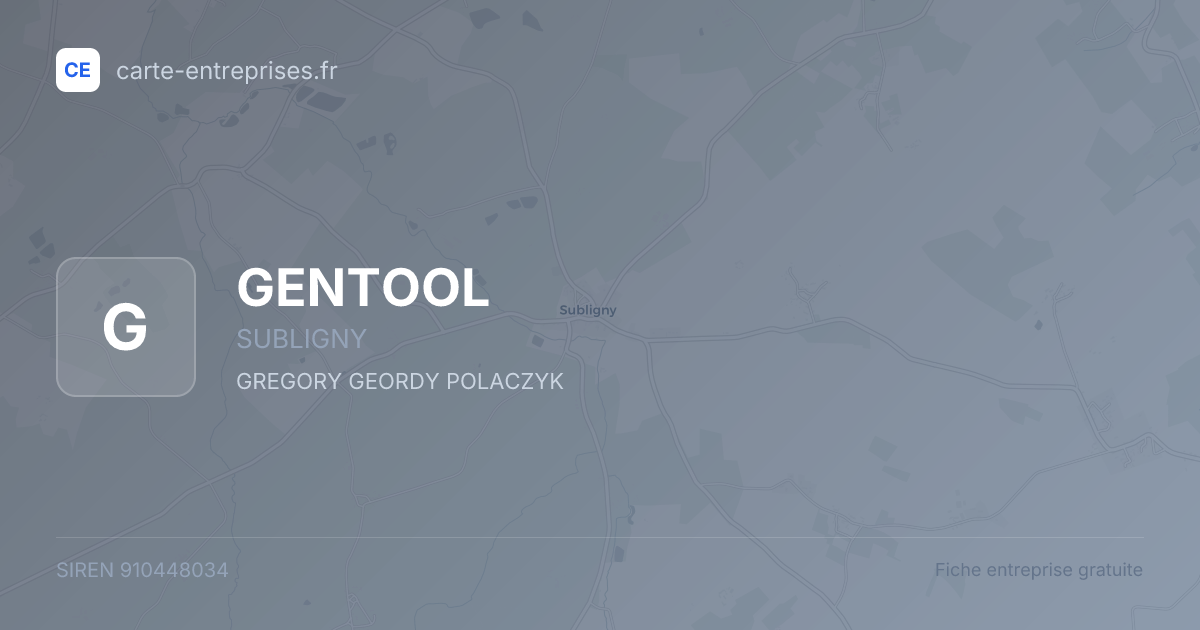 GENTOOL — 910448034 — fiche entreprise