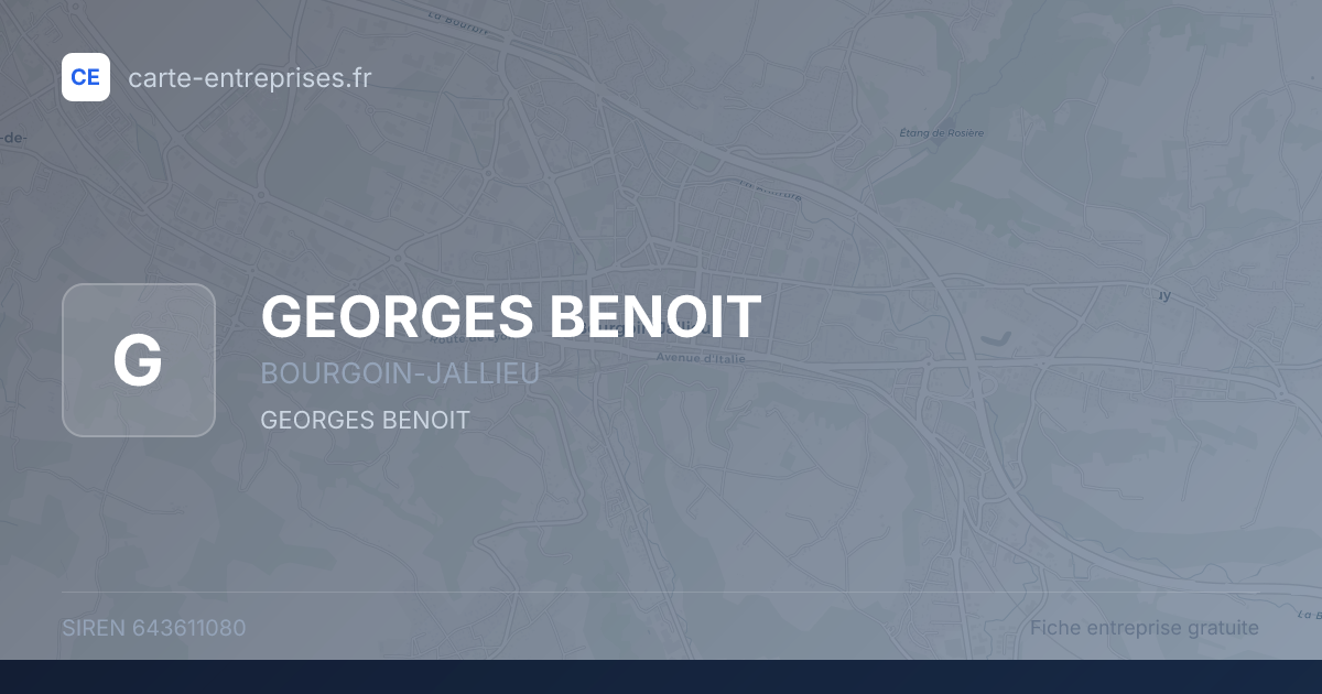 GEORGES BENOIT — 643611080 — fiche entreprise