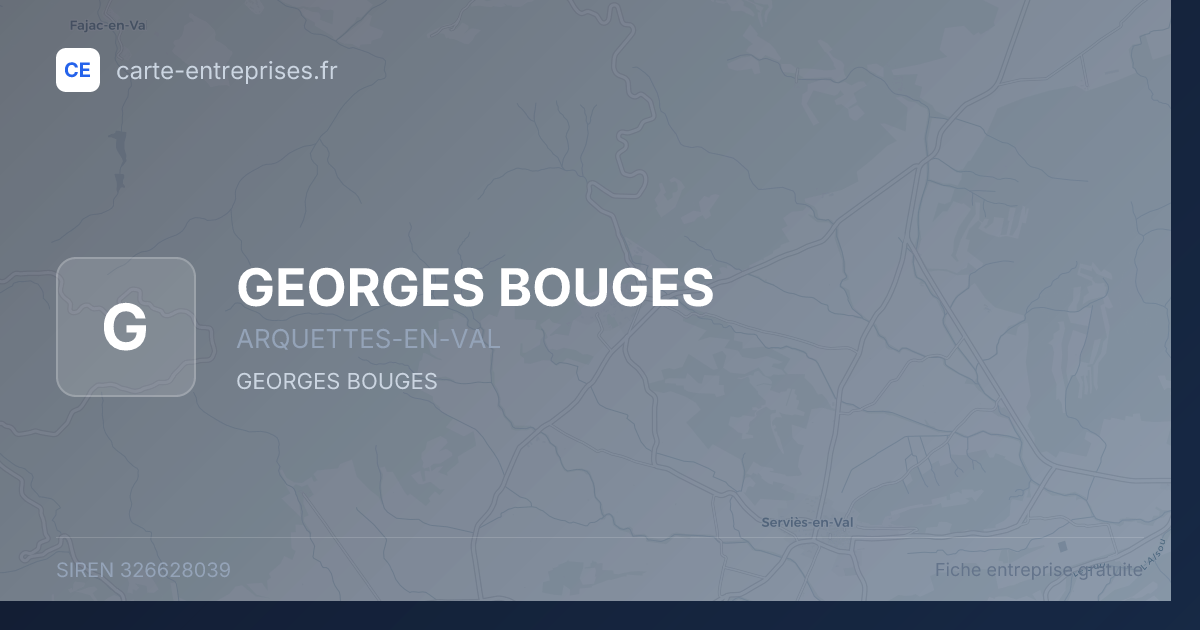 GEORGES BOUGES — 326628039 — fiche entreprise