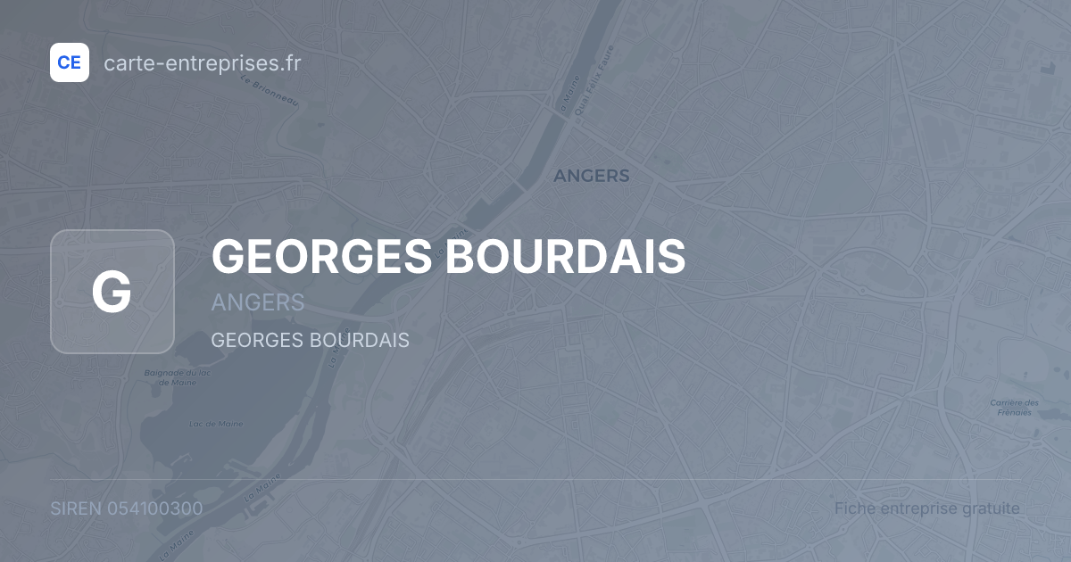 GEORGES BOURDAIS — 054100300 — fiche entreprise