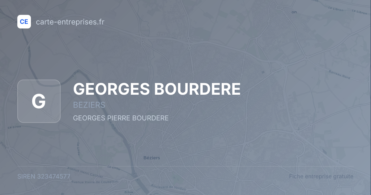 GEORGES BOURDERE — 323474577 — fiche entreprise