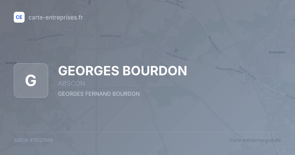 GEORGES BOURDON — 413121146 — fiche entreprise
