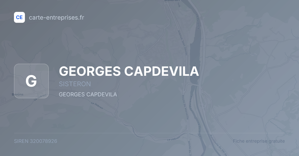 GEORGES CAPDEVILA — 320078926 — fiche entreprise