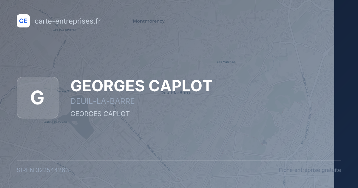 GEORGES CAPLOT — 322544263 — fiche entreprise