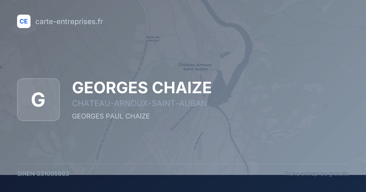 GEORGES CHAIZE — 331005983 — fiche entreprise