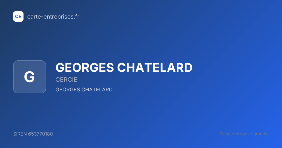 GEORGES CHATELARD — 653770180 — fiche entreprise
