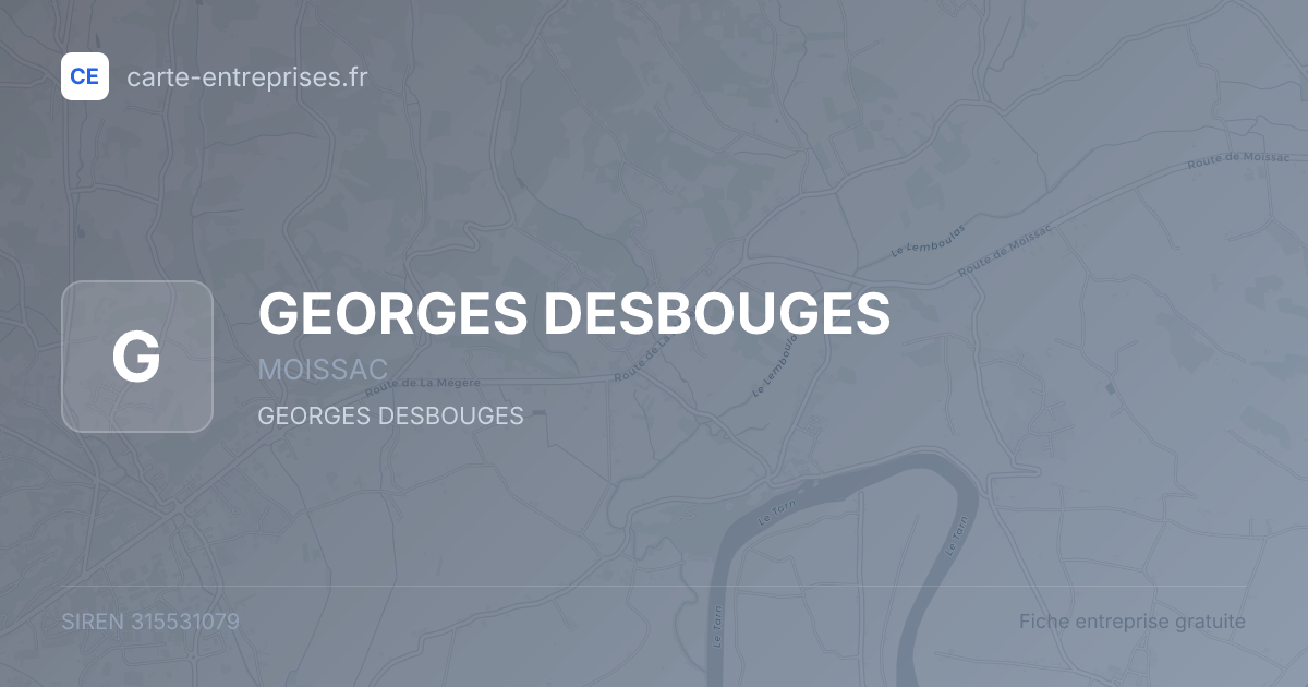 GEORGES DESBOUGES — 315531079 — fiche entreprise