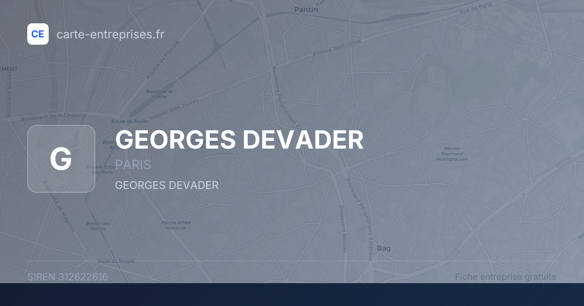 GEORGES DEVADER — 312622616 — fiche entreprise