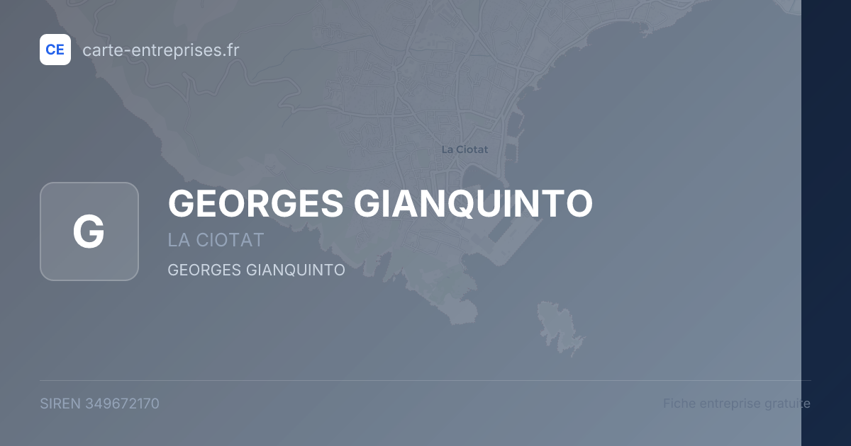 GEORGES GIANQUINTO — 349672170 — fiche entreprise
