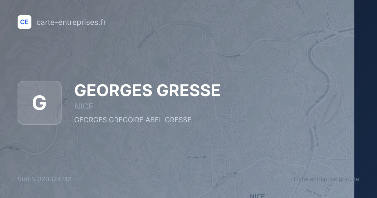GEORGES GRESSE — 320324312 — fiche entreprise