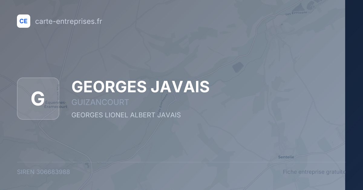 GEORGES JAVAIS — 306683988 — fiche entreprise
